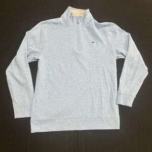 Vineyard Vines Performance Mens Medium Light Blue Quarter Zip Pullover Sweater